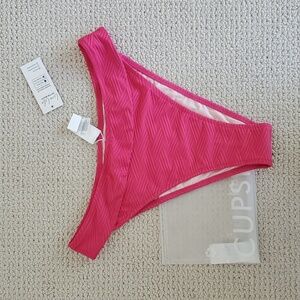 NWT CUPSHE High Cut Mid Waist Cheeky Bikini Bottom
